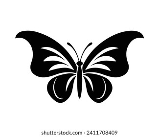 conjunto de silueta de mariposa. ilustración vectorial de mariposa. vector aislado de mariposa sobre fondo blanco.