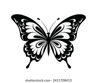 butterfly silhouette set. butterfly vector illustration. butterfly isolated vector on white background.