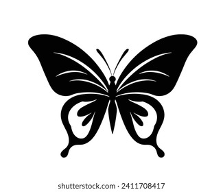 butterfly silhouette set. butterfly vector illustration. butterfly isolated vector on white background.
