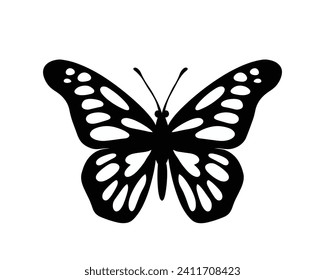 butterfly silhouette set. butterfly vector illustration. butterfly isolated vector on white background.