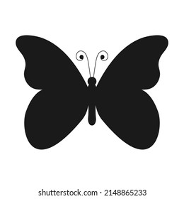 Silhouette de mariposa. Forma de mariposa. Ilustración vectorial aislada en blanco.