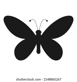 Butterfly silhouette. Butterfly shape. Vector illustration isolated on white.
