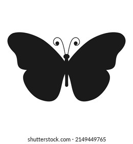 Butterfly silhouette. Butterfly shape. Vector illustration isolated on white.