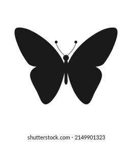 Butterfly silhouette. Butterfly shape. Vector illustration isolated on white.