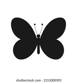 Silhouette de mariposa. Forma de mariposa. Ilustración vectorial aislada en blanco.