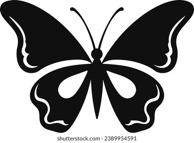 Butterfly silhouette. Butterfly shape. Vector illustration isolated on white.