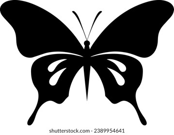 Butterfly silhouette. Butterfly shape. Vector illustration isolated on white.