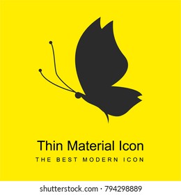 Butterfly silhouette side view facing left bright yellow material minimal icon or logo design