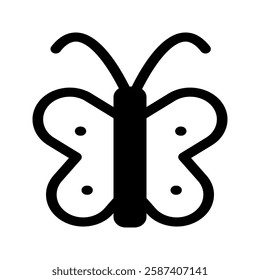 Butterfly silhouette with simple lines, symbolizing freedom, transformation, and the elegance of nature. Often linked to peacefulness and grace.