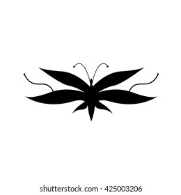Butterfly silhouette. Template for tattoo