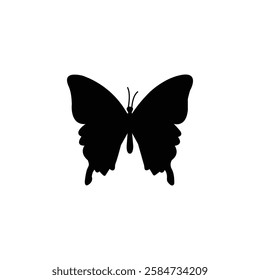 Butterfly silhouette vector art illustration.