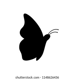 butterfly silhouette vector black isolated white background