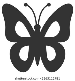 Silhouette de mariposa. Icono plano del vector