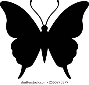 A butterfly silhouette vector icon.