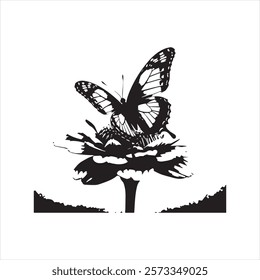 A butterfly silhouette vector icon design