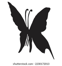 Butterfly silhouette vector icon, Use for textile, stationery, mug, t-shirt, wall sheet, gift packing sheet and phone case.