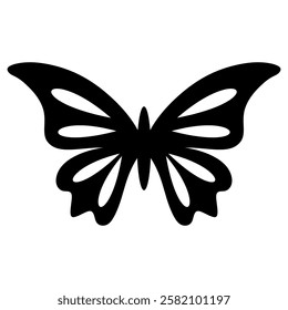 Butterfly silhouette vector icon,simple,minimalist and elegant design,isolated on white background,can be for ornament decoration 