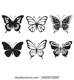 butterfly silhouette vector illustration .