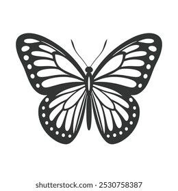 Butterfly silhouette vector illustration art design. Silhouette Butterflies Isolated. insects butterfly outline, tattoo, coloring, vector logo icon set on a white background.