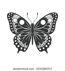 Butterfly silhouette vector illustration art design. Silhouette Butterflies Isolated. insects butterfly outline, tattoo, coloring, vector logo icon set on a white background.