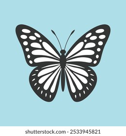 Butterfly silhouette vector illustration art design. Silhouette Butterflies Isolated. insects butterfly outline, tattoo, coloring, vector logo icon set on a white background. colourful butterfly. 