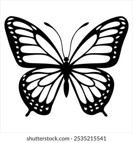 Silhueta borboleta vetor ilustração design de arte. Silhueta borboletas isoladas. insetos borboleta contorno, tatuagem, coloração, ícone do logotipo do vetor definido em um fundo branco. Ícone de borboleta.