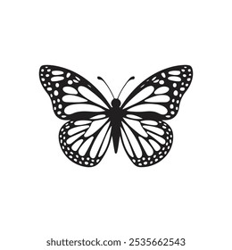 butterfly silhouette vector illustration art design.silhouette butterflies Isolated. insects butterfly outline, tattoo, vector logo icon