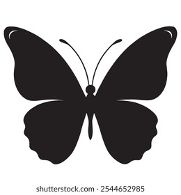 Butterfly silhouette vector illustration art design. butterfly outline, tattoo, coloring, vector logo icon on a white background	