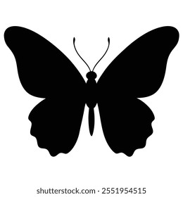 Butterfly silhouette vector illustration art design. Silhouette Butterflies Isolated. insects butterfly outline, tattoo, coloring, vector logo icon set on a white background.