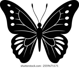 Butterfly silhouette vector illustration art design. Silhouette Butterflies Isolated. insects butterfly