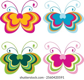 Butterfly silhouette vector illustration art design. Hand drawn vector illustration.