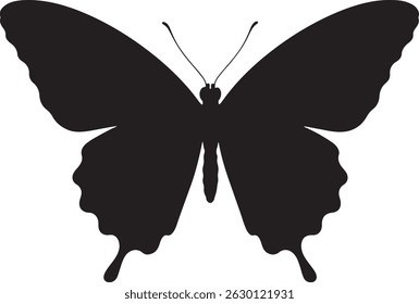 Butterfly silhouette vector illustration, butterfly silhouette icon vector