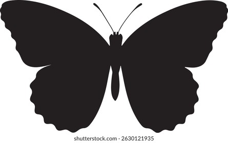 Butterfly silhouette vector illustration, butterfly silhouette icon vector
