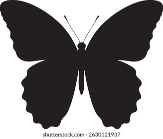Butterfly silhouette vector illustration, butterfly silhouette icon vector