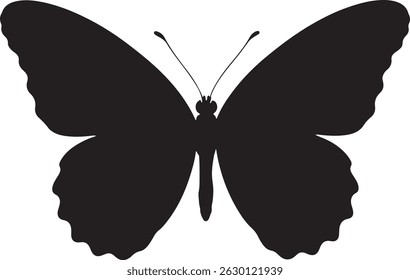 Butterfly silhouette vector illustration, butterfly silhouette icon vector