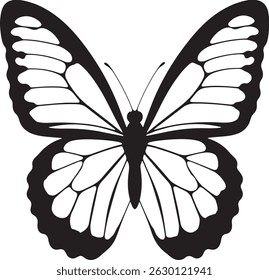 Butterfly silhouette vector illustration, butterfly silhouette icon vector