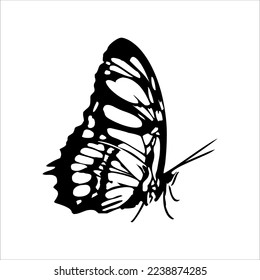butterfly silhouette. butterfly vector illustration isolated on white background. beautiful and attractive butterfly logo. butterfly silhouette package