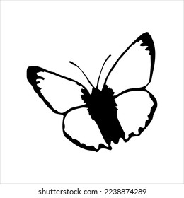 butterfly silhouette. butterfly vector illustration isolated on white background. beautiful and attractive butterfly logo. butterfly silhouette package