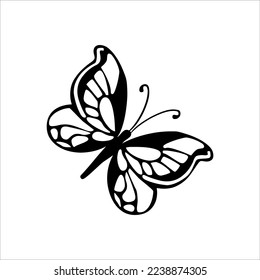 butterfly silhouette. butterfly vector illustration isolated on white background. beautiful and attractive butterfly logo. butterfly silhouette package