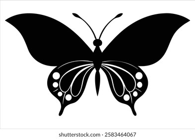 butterfly silhouette. butterfly vector illustration isolated on white background. beautiful and attractive butterfly logo. butterfly silhouette