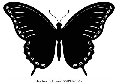 butterfly silhouette. butterfly vector illustration isolated on white background. beautiful and attractive butterfly logo. butterfly silhouette