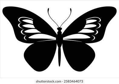 butterfly silhouette. butterfly vector illustration isolated on white background. beautiful and attractive butterfly logo. butterfly silhouette