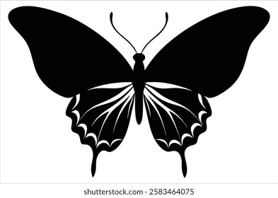 butterfly silhouette. butterfly vector illustration isolated on white background. beautiful and attractive butterfly logo. butterfly silhouette