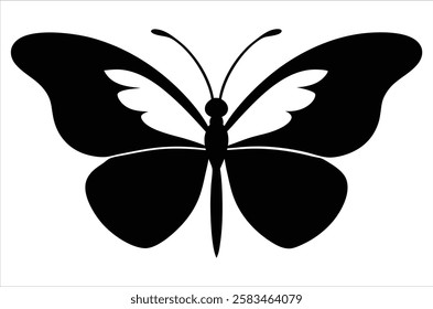 butterfly silhouette. butterfly vector illustration isolated on white background. beautiful and attractive butterfly logo. butterfly silhouette