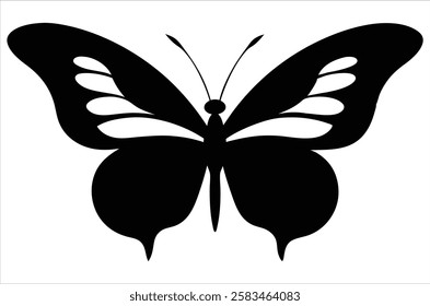 butterfly silhouette. butterfly vector illustration isolated on white background. beautiful and attractive butterfly logo. butterfly silhouette