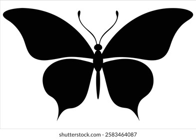 butterfly silhouette. butterfly vector illustration isolated on white background. beautiful and attractive butterfly logo. butterfly silhouette