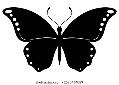 butterfly silhouette. butterfly vector illustration isolated on white background. beautiful and attractive butterfly logo. butterfly silhouette