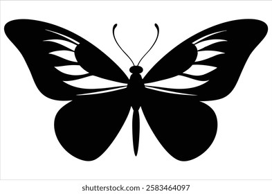 butterfly silhouette. butterfly vector illustration isolated on white background. beautiful and attractive butterfly logo. butterfly silhouette