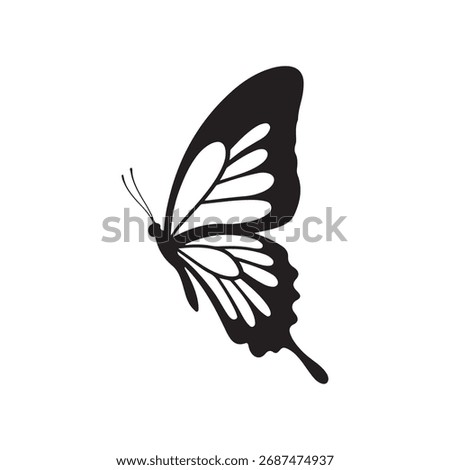 butterfly silhouette. butterfly vector illustration isolated on white background. beautiful and attractive butterfly logo. butterfly silhouette
