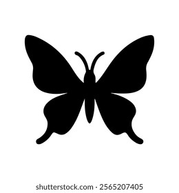 Butterfly silhouette vector illustration on white background.